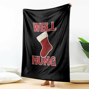 Funny Christmas Stocking Throw Blanket Well Hung Naughty Holiday Inappropriate Humor TS02 Print Your Wear