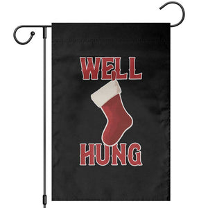 Funny Christmas Stocking Garden Flag Well Hung Naughty Holiday Inappropriate Humor TS02 Black Print Your Wear