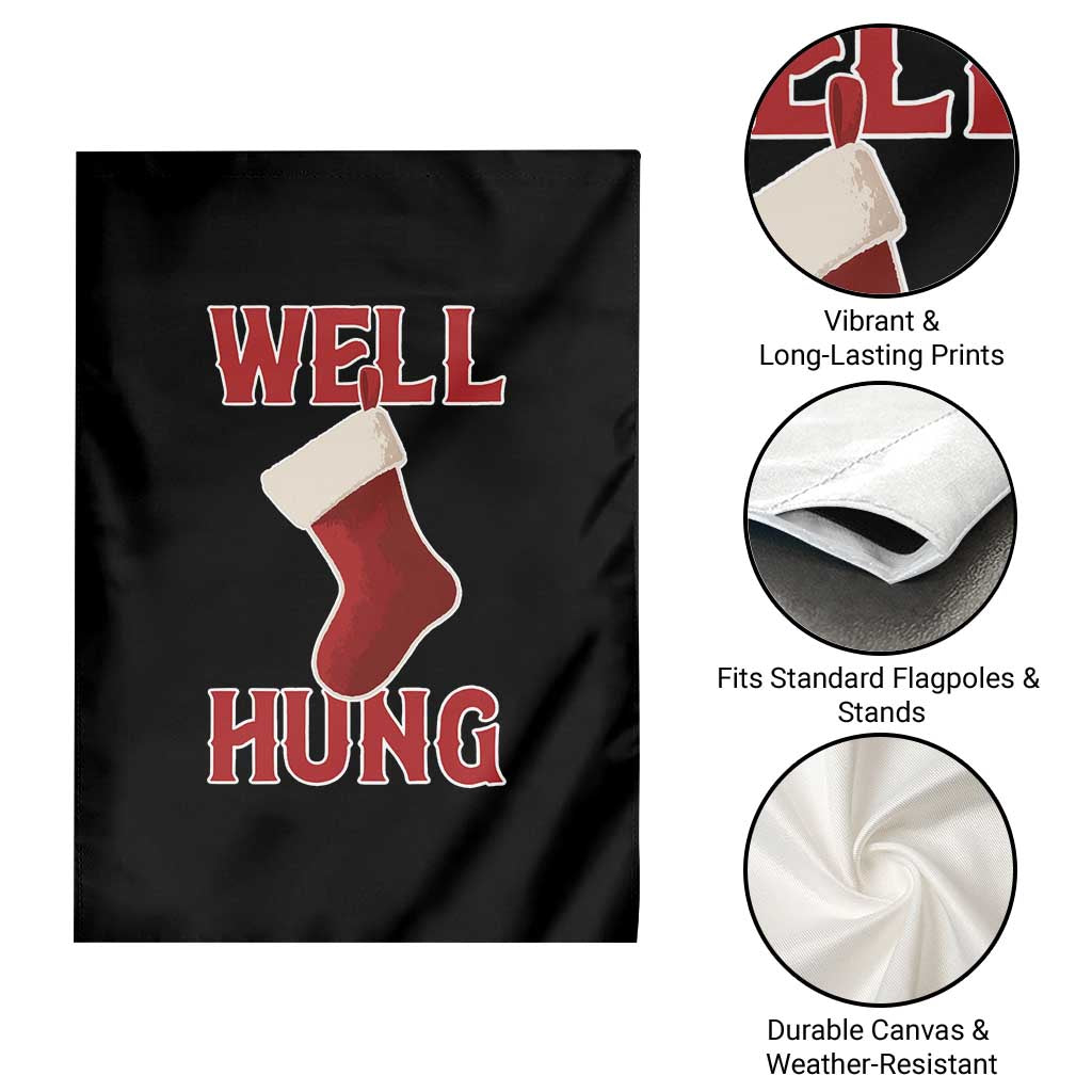 Funny Christmas Stocking Garden Flag Well Hung Naughty Holiday Inappropriate Humor TS02 Print Your Wear
