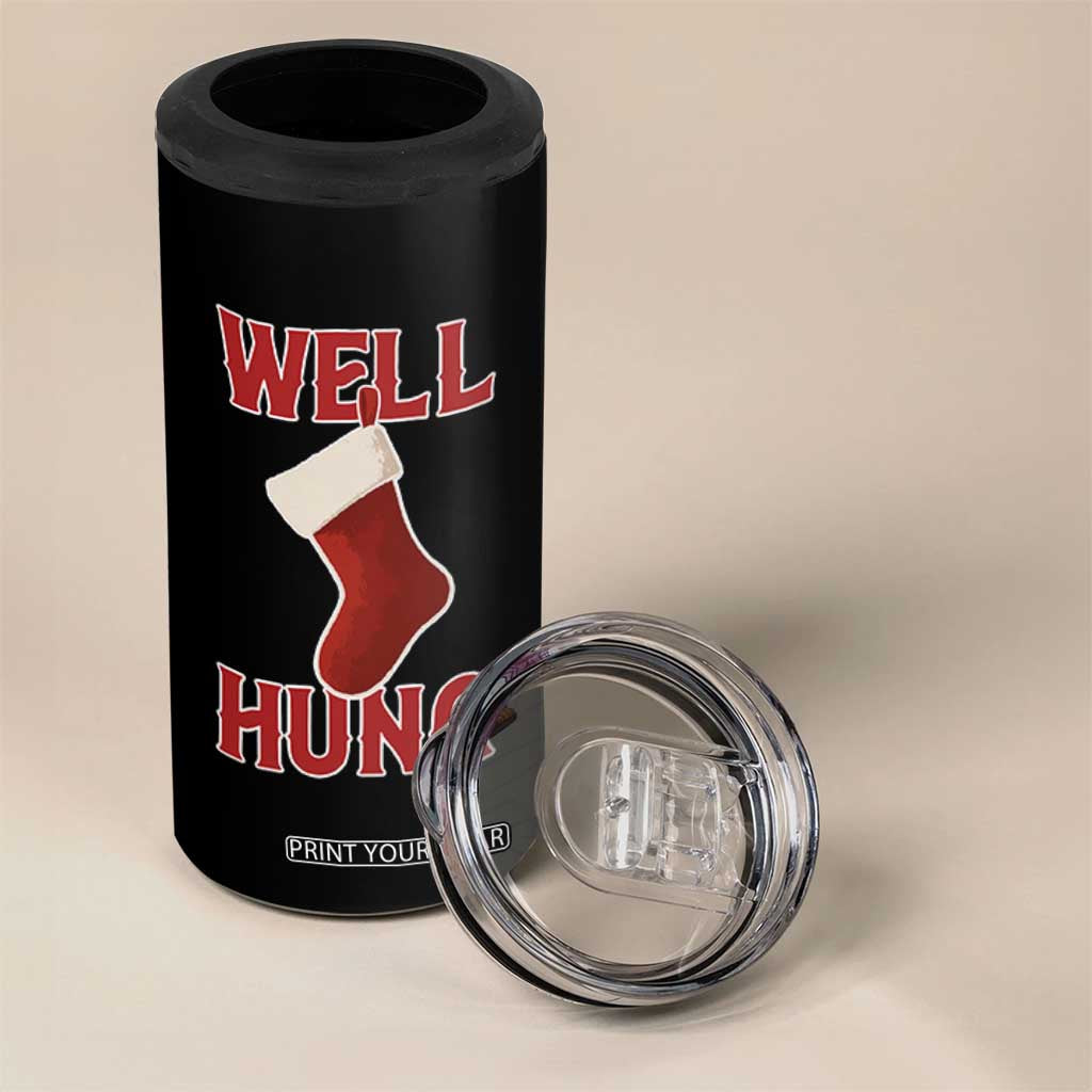 Funny Christmas Stocking 4 in 1 Can Cooler Tumbler Well Hung Naughty Holiday Inappropriate Humor TS02 Print Your Wear