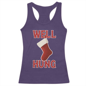 Funny Christmas Stocking Racerback Tank Top Well Hung Naughty Holiday Inappropriate Humor TS02 Purple Print Your Wear