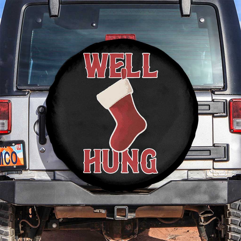 Funny Christmas Stocking Spare Tire Cover Well Hung Naughty Holiday Inappropriate Humor TS02 No hole Black Print Your Wear