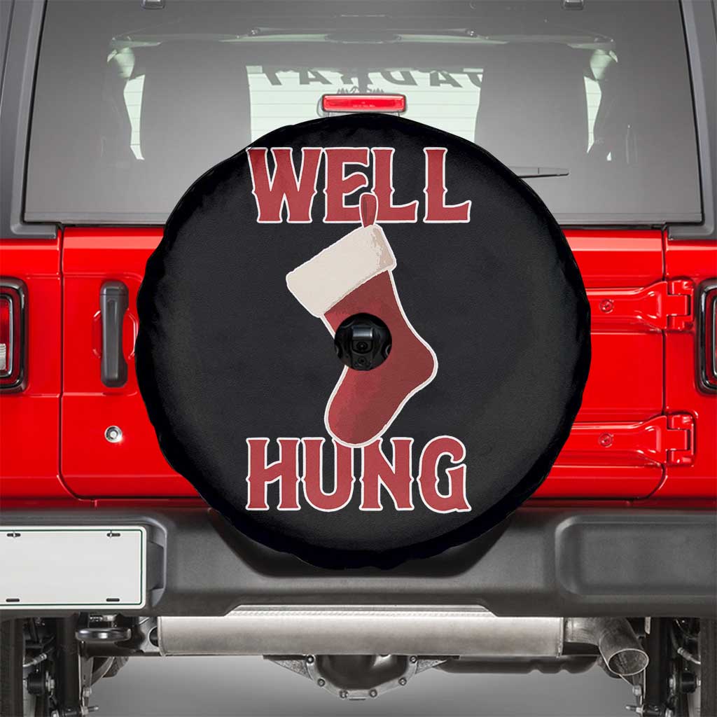Funny Christmas Stocking Spare Tire Cover Well Hung Naughty Holiday Inappropriate Humor TS02 Black Print Your Wear