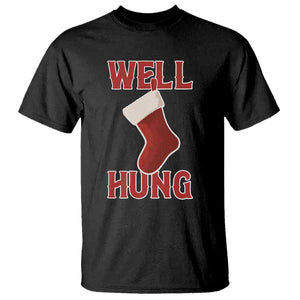 Funny Christmas Stocking T Shirt Well Hung Naughty Holiday Inappropriate Humor TS02 Black Print Your Wear