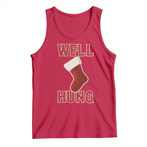 Funny Christmas Stocking Tank Top Well Hung Naughty Holiday Inappropriate Humor TS02 Red Print Your Wear