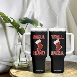 Funny Christmas Stocking Tumbler With Handle Well Hung Naughty Holiday Inappropriate Humor TS02 Print Your Wear