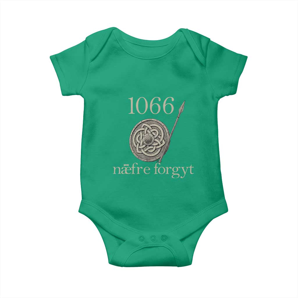 1066 Never Forget Baby Onesie Battle of Hastings Old English Anglo Saxon Warrior Medieval Shield TS02 Irish Green Print Your Wear