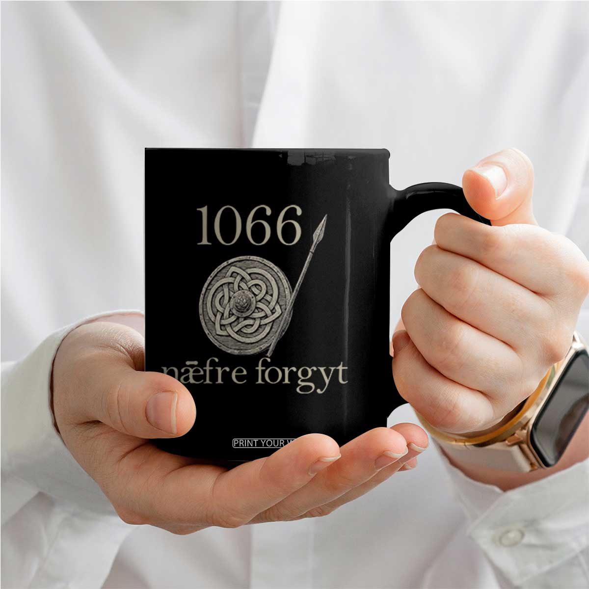 1066 Never Forget Coffee Mug Battle of Hastings Old English Anglo Saxon Warrior Medieval Shield TS02 Print Your Wear