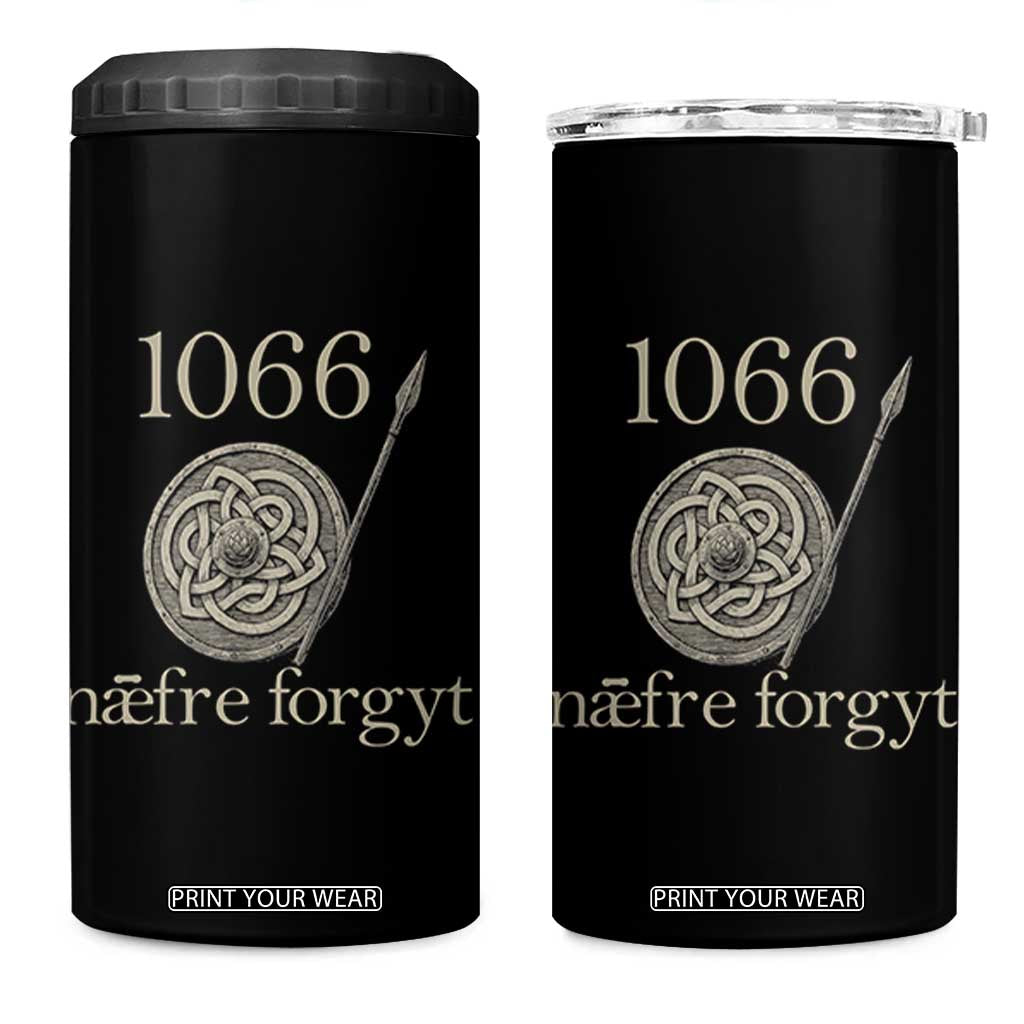 1066 Never Forget 4 in 1 Can Cooler Tumbler Battle of Hastings Old English Anglo Saxon Warrior Medieval Shield TS02 One Size: 16 oz Black Print Your Wear