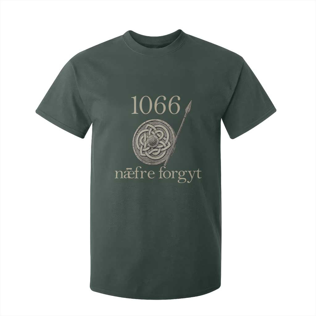 1066 Never Forget T Shirt For Kid Battle of Hastings Old English Anglo Saxon Warrior Medieval Shield TS02 Dark Forest Green Print Your Wear