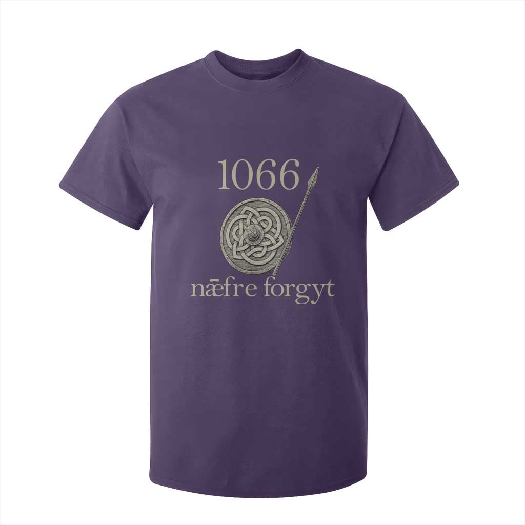 1066 Never Forget T Shirt For Kid Battle of Hastings Old English Anglo Saxon Warrior Medieval Shield TS02 Purple Print Your Wear