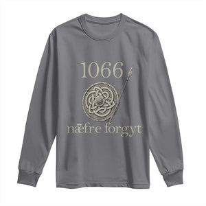 1066 Never Forget Long Sleeve Shirt Battle of Hastings Old English Anglo Saxon Warrior Medieval Shield TS02 Charcoal Print Your Wear