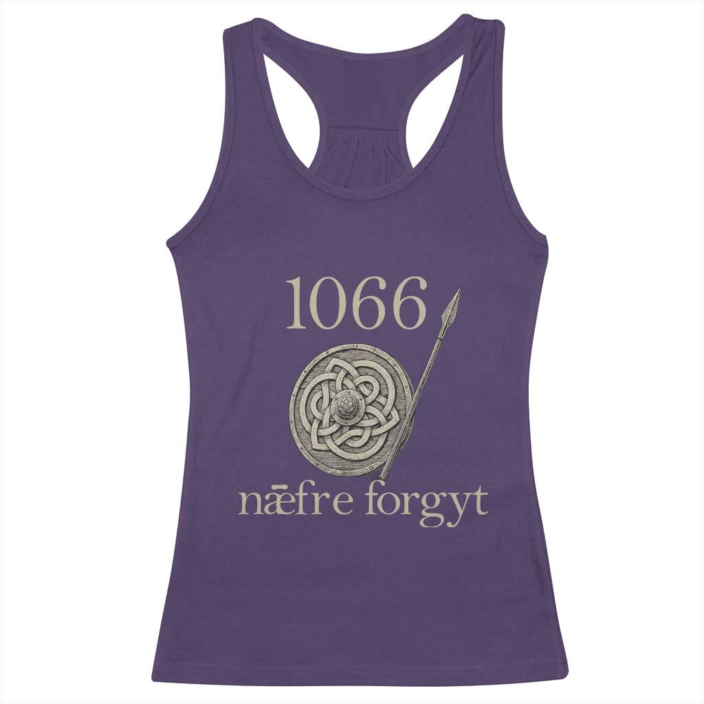 1066 Never Forget Racerback Tank Top Battle of Hastings Old English Anglo Saxon Warrior Medieval Shield TS02 Purple Print Your Wear