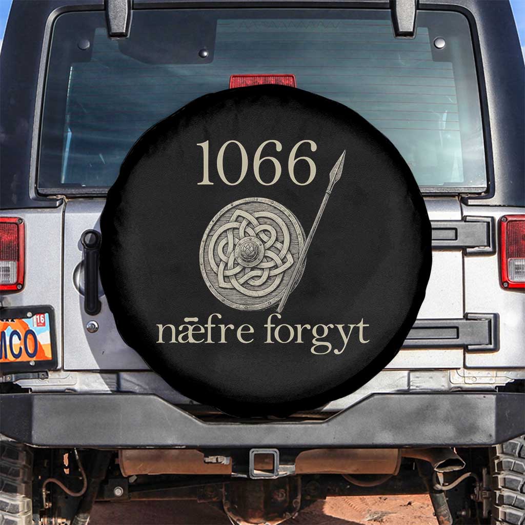 1066 Never Forget Spare Tire Cover Battle of Hastings Old English Anglo Saxon Warrior Medieval Shield TS02 No hole Black Print Your Wear