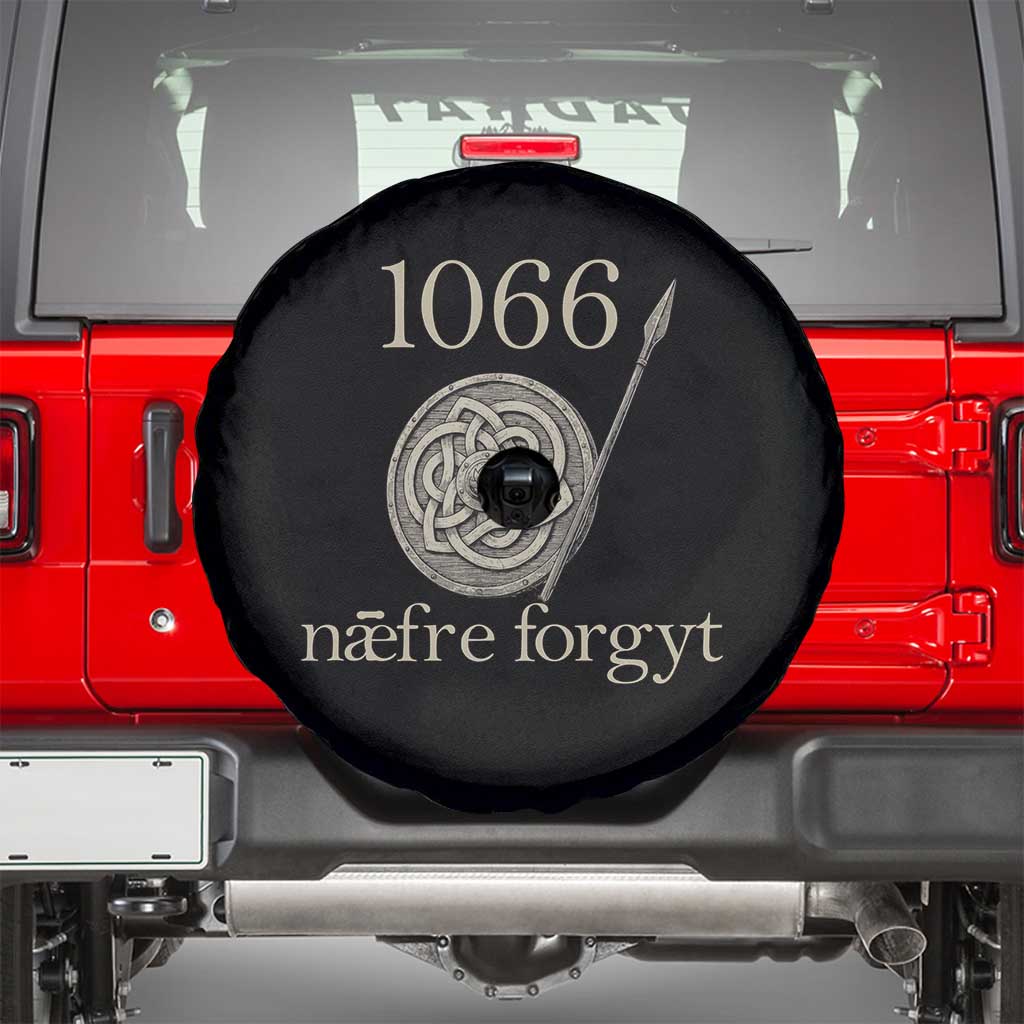1066 Never Forget Spare Tire Cover Battle of Hastings Old English Anglo Saxon Warrior Medieval Shield TS02 Black Print Your Wear
