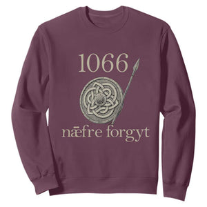 1066 Never Forget Sweatshirt Battle of Hastings Old English Anglo Saxon Warrior Medieval Shield TS02 Maroon Print Your Wear