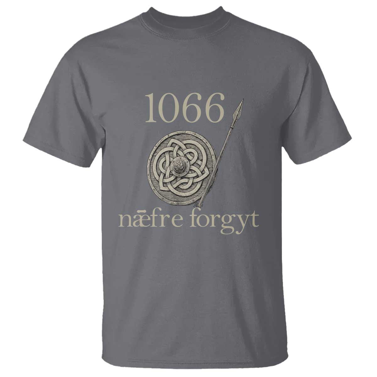 1066 Never Forget T Shirt Battle of Hastings Old English Anglo Saxon Warrior Medieval Shield TS02 Charcoal Print Your Wear