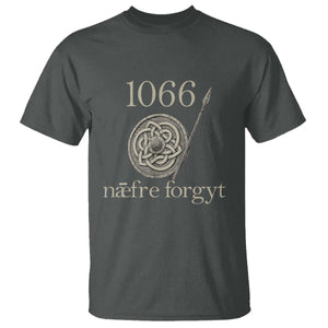 1066 Never Forget T Shirt Battle of Hastings Old English Anglo Saxon Warrior Medieval Shield TS02 Dark Heather Print Your Wear