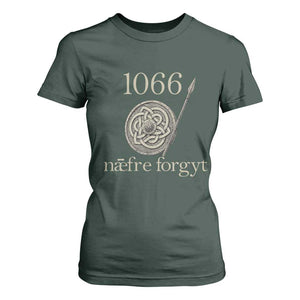 1066 Never Forget T Shirt For Women Battle of Hastings Old English Anglo Saxon Warrior Medieval Shield TS02 Dark Forest Green Print Your Wear