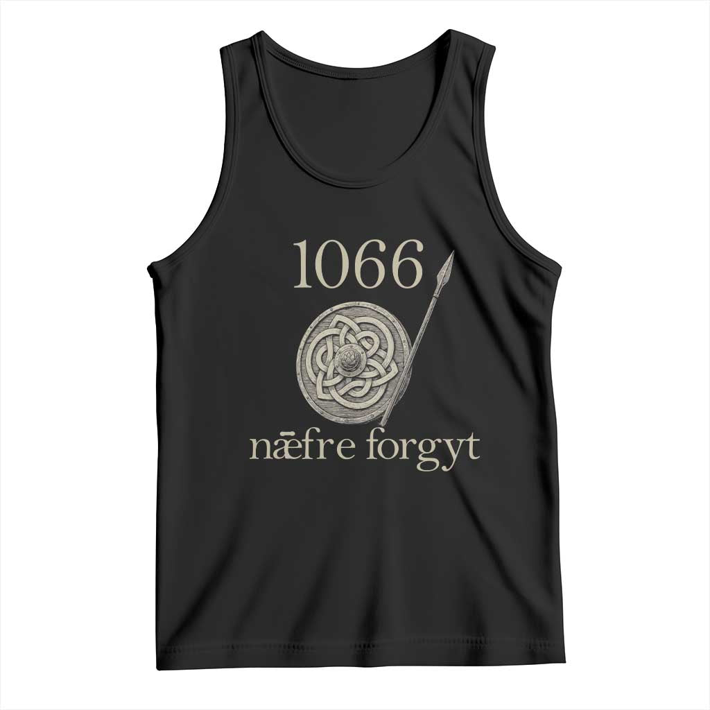 1066 Never Forget Tank Top Battle of Hastings Old English Anglo Saxon Warrior Medieval Shield TS02 Black Print Your Wear