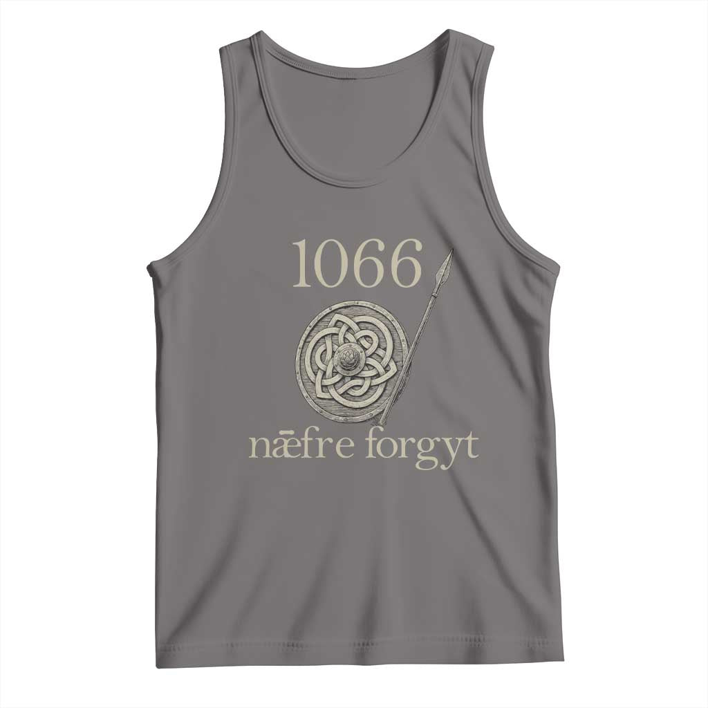 1066 Never Forget Tank Top Battle of Hastings Old English Anglo Saxon Warrior Medieval Shield TS02 Deep Heather Print Your Wear