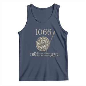 1066 Never Forget Tank Top Battle of Hastings Old English Anglo Saxon Warrior Medieval Shield TS02 Navy Print Your Wear
