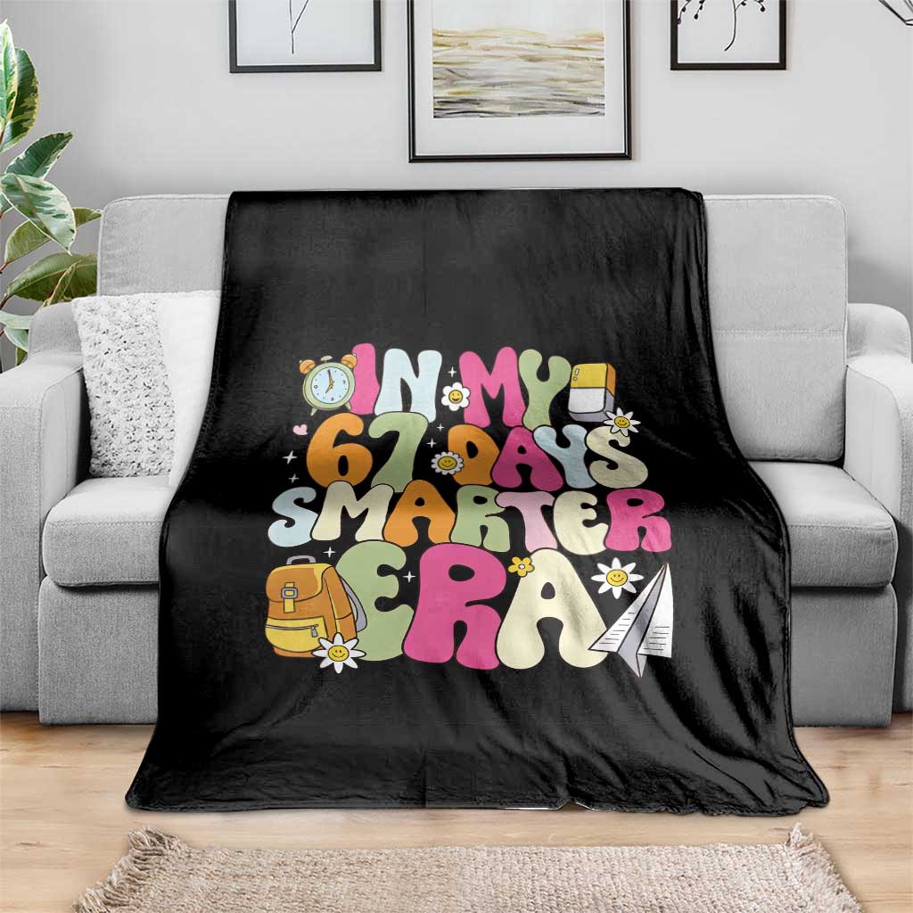 In My 67 Days Smarter Era Throw Blanket Cute Retro 6 7 Days of School Six Seven Meme TS02 Print Your Wear
