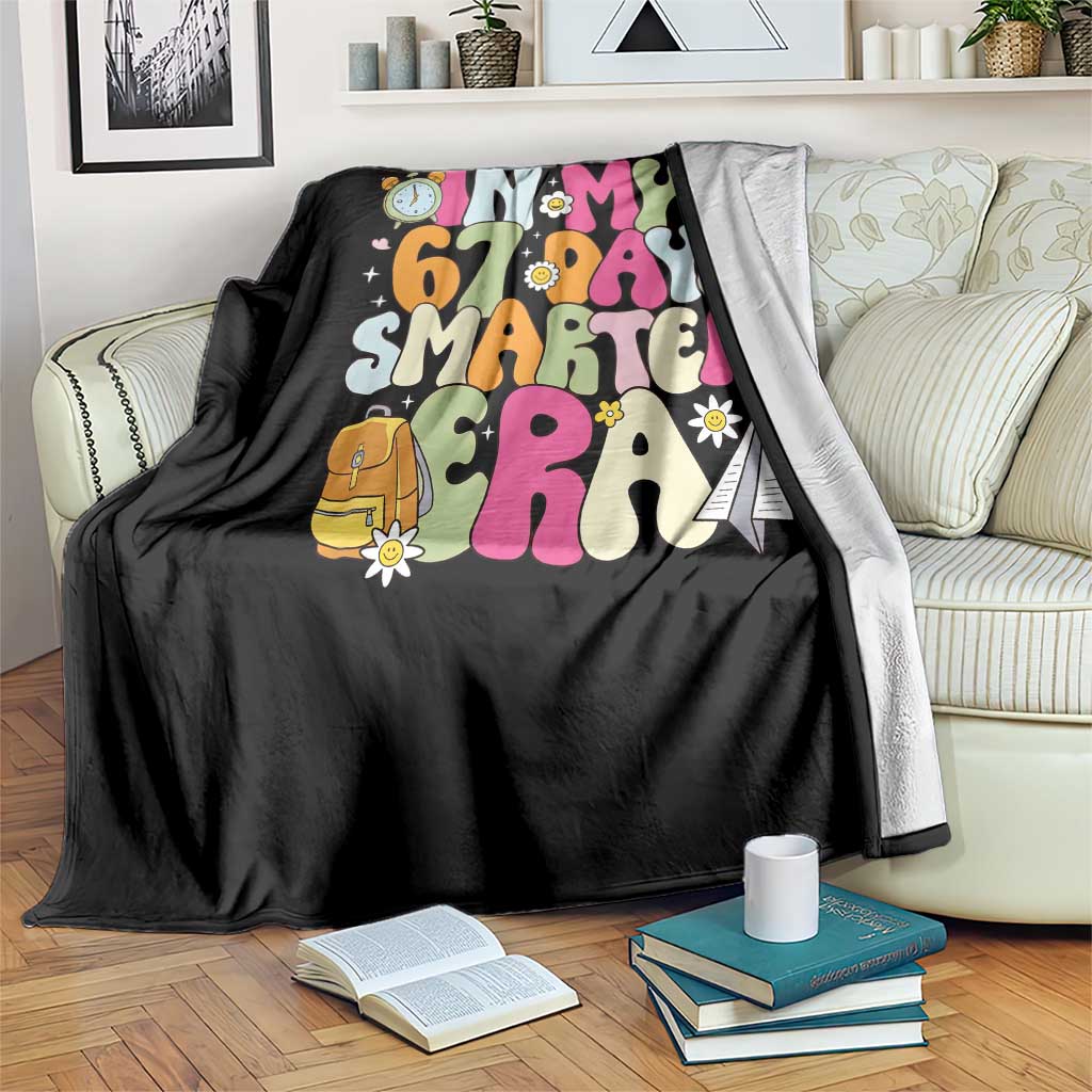 In My 67 Days Smarter Era Throw Blanket Cute Retro 6 7 Days of School Six Seven Meme TS02 Print Your Wear