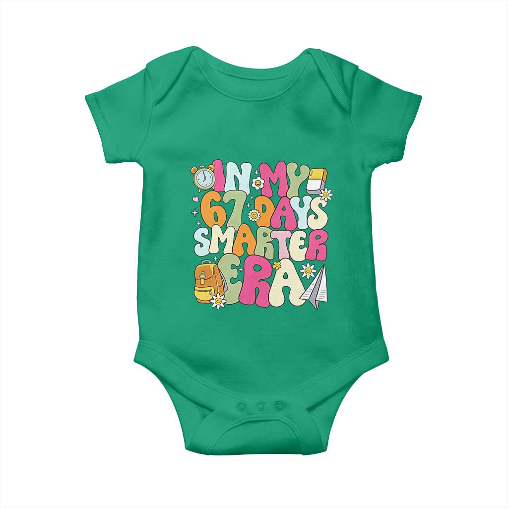 In My 67 Days Smarter Era Baby Onesie Cute Retro 6 7 Days of School Six Seven Meme TS02 Irish Green Print Your Wear