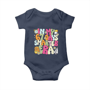 In My 67 Days Smarter Era Baby Onesie Cute Retro 6 7 Days of School Six Seven Meme TS02 Navy Print Your Wear