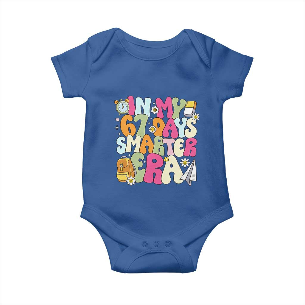In My 67 Days Smarter Era Baby Onesie Cute Retro 6 7 Days of School Six Seven Meme TS02 Royal Blue Print Your Wear