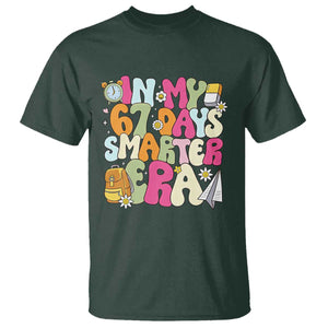 In My 67 Days Smarter Era T Shirt Cute Retro 6 7 Days of School Six Seven Meme TS02 Dark Forest Green Print Your Wear