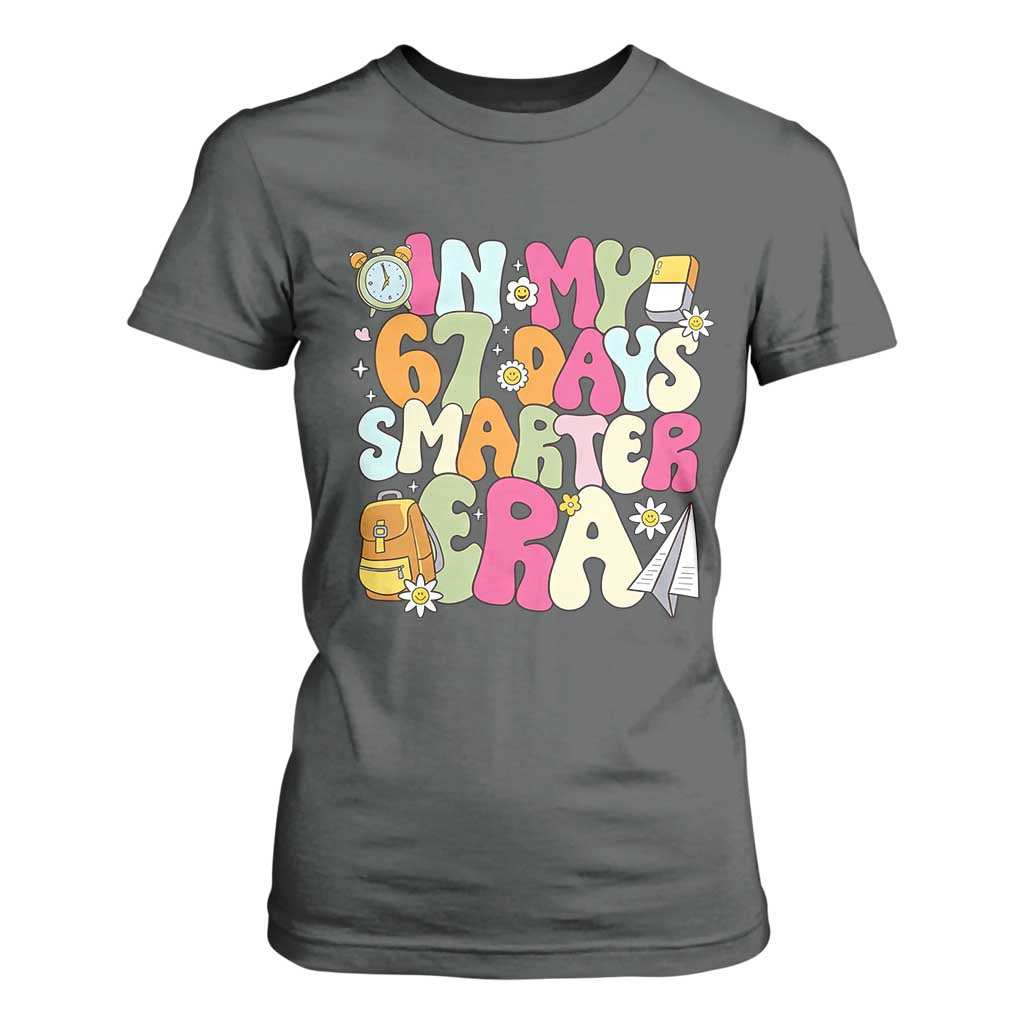 In My 67 Days Smarter Era T Shirt For Women Cute Retro 6 7 Days of School Six Seven Meme TS02 Dark Heather Print Your Wear