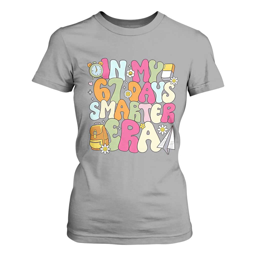 In My 67 Days Smarter Era T Shirt For Women Cute Retro 6 7 Days of School Six Seven Meme TS02 Sport Gray Print Your Wear