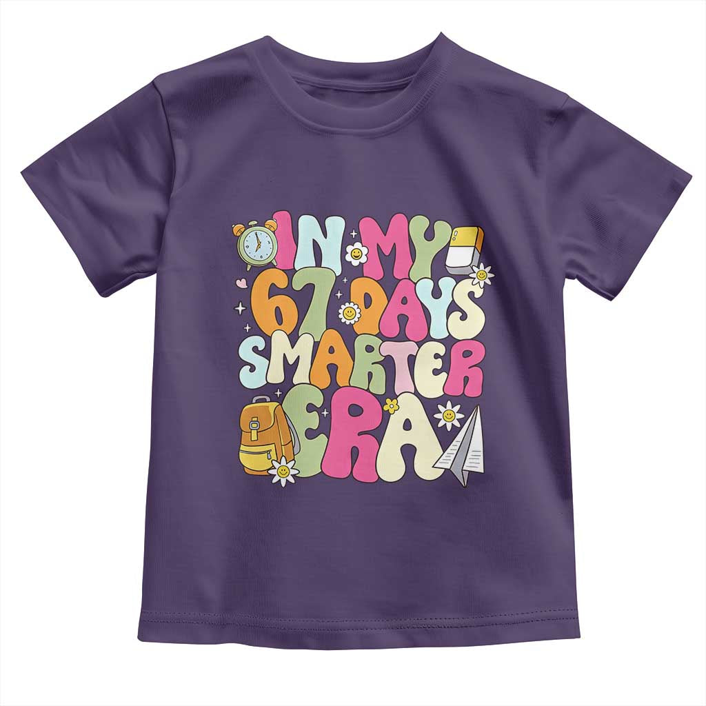 In My 67 Days Smarter Era Toddler T Shirt Cute Retro 6 7 Days of School Six Seven Meme TS02 Purple Print Your Wear