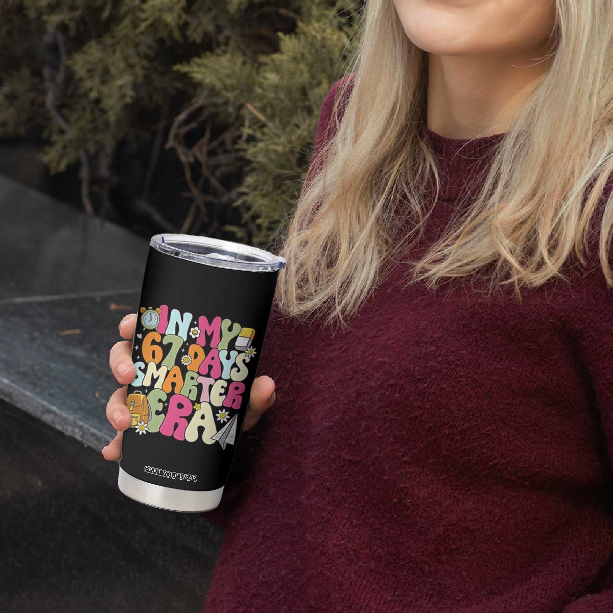 In My 67 Days Smarter Era Tumbler Cup Cute Retro 6 7 Days of School Six Seven Meme TS02 Print Your Wear