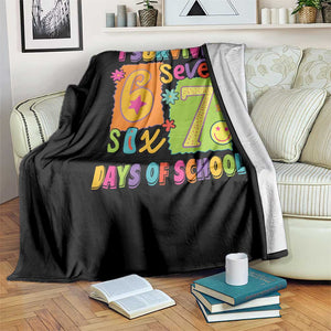I Survived 67 Days of School Throw Blanket Funny 6 7 Six Seven Chaos Survivor for Students Teachers TS02 Print Your Wear