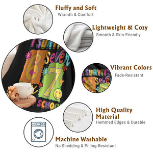 I Survived 67 Days of School Throw Blanket Funny 6 7 Six Seven Chaos Survivor for Students Teachers TS02 Print Your Wear