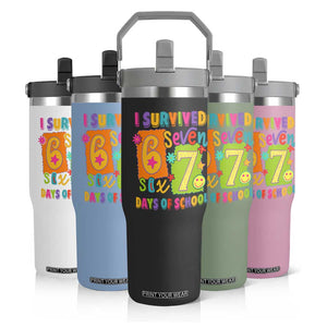 I Survived 67 Days of School Flip Straw Tumbler Funny 6 7 Six Seven Chaos Survivor for Students Teachers TS02 Print Your Wear