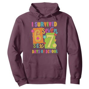 I Survived 67 Days of School Hoodie Funny 6 7 Six Seven Chaos Survivor for Students Teachers TS02 Maroon Print Your Wear