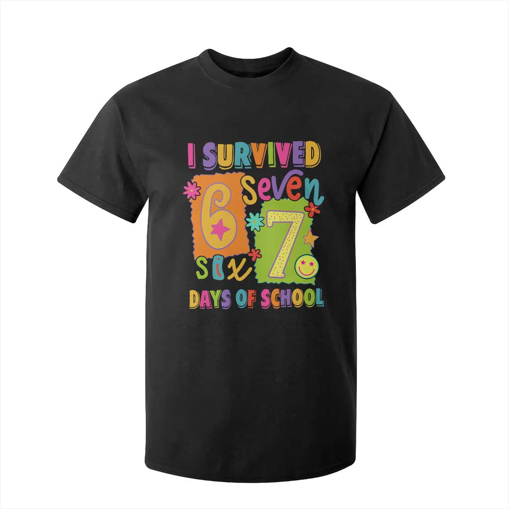 I Survived 67 Days of School T Shirt For Kid Funny 6 7 Six Seven Chaos Survivor for Students Teachers TS02 Black Print Your Wear