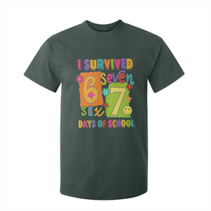 I Survived 67 Days of School T Shirt For Kid Funny 6 7 Six Seven Chaos Survivor for Students Teachers TS02 Dark Forest Green Print Your Wear