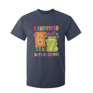 I Survived 67 Days of School T Shirt For Kid Funny 6 7 Six Seven Chaos Survivor for Students Teachers TS02 Navy Print Your Wear