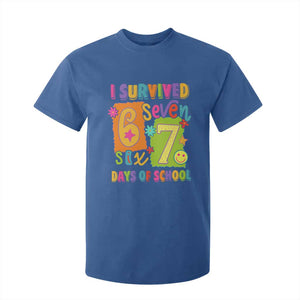 I Survived 67 Days of School T Shirt For Kid Funny 6 7 Six Seven Chaos Survivor for Students Teachers TS02 Royal Blue Print Your Wear