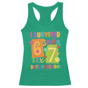 I Survived 67 Days of School Racerback Tank Top Funny 6 7 Six Seven Chaos Survivor for Students Teachers TS02 Irish Green Print Your Wear