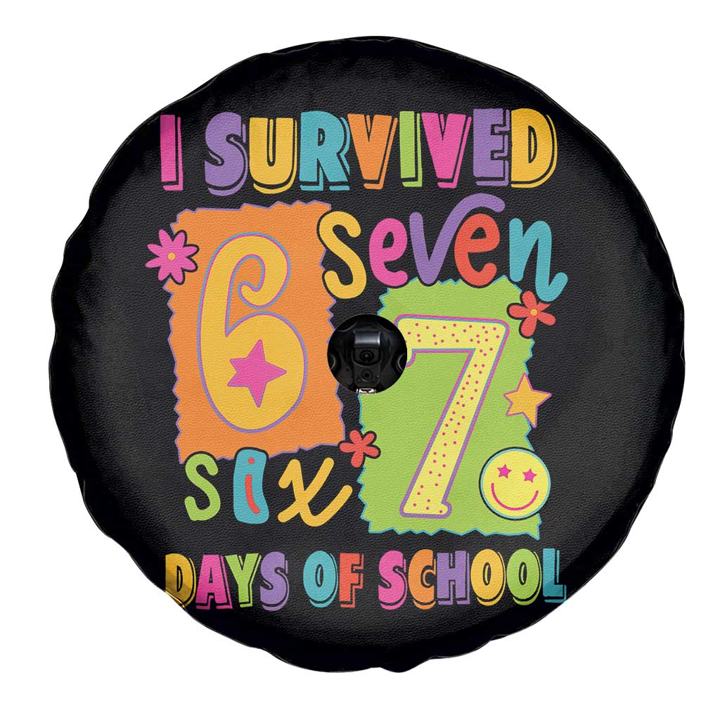 I Survived 67 Days of School Spare Tire Cover Funny 6 7 Six Seven Chaos Survivor for Students Teachers TS02 Print Your Wear