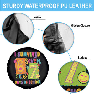 I Survived 67 Days of School Spare Tire Cover Funny 6 7 Six Seven Chaos Survivor for Students Teachers TS02 Print Your Wear