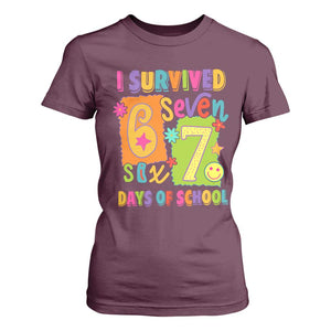 I Survived 67 Days of School T Shirt For Women Funny 6 7 Six Seven Chaos Survivor for Students Teachers TS02 Maroon Print Your Wear