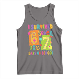I Survived 67 Days of School Tank Top Funny 6 7 Six Seven Chaos Survivor for Students Teachers TS02 Deep Heather Print Your Wear