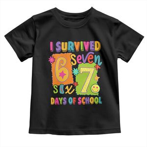 I Survived 67 Days of School Toddler T Shirt Funny 6 7 Six Seven Chaos Survivor for Students Teachers TS02 Black Print Your Wear